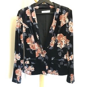 Ali & Jay Black Floral Velvet Blazer